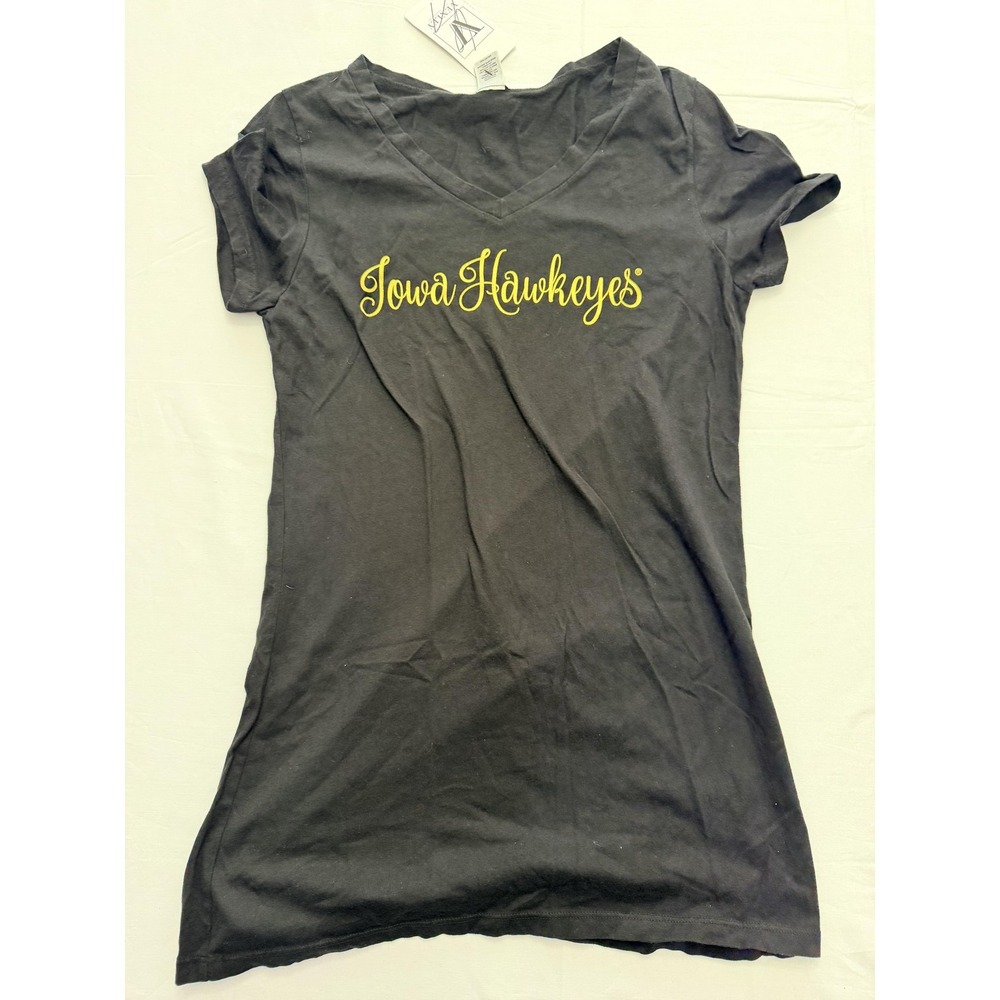Iowa Hawkeyes Shirt Womens Medium Black NCAA Football Venley Tee Soft College‎